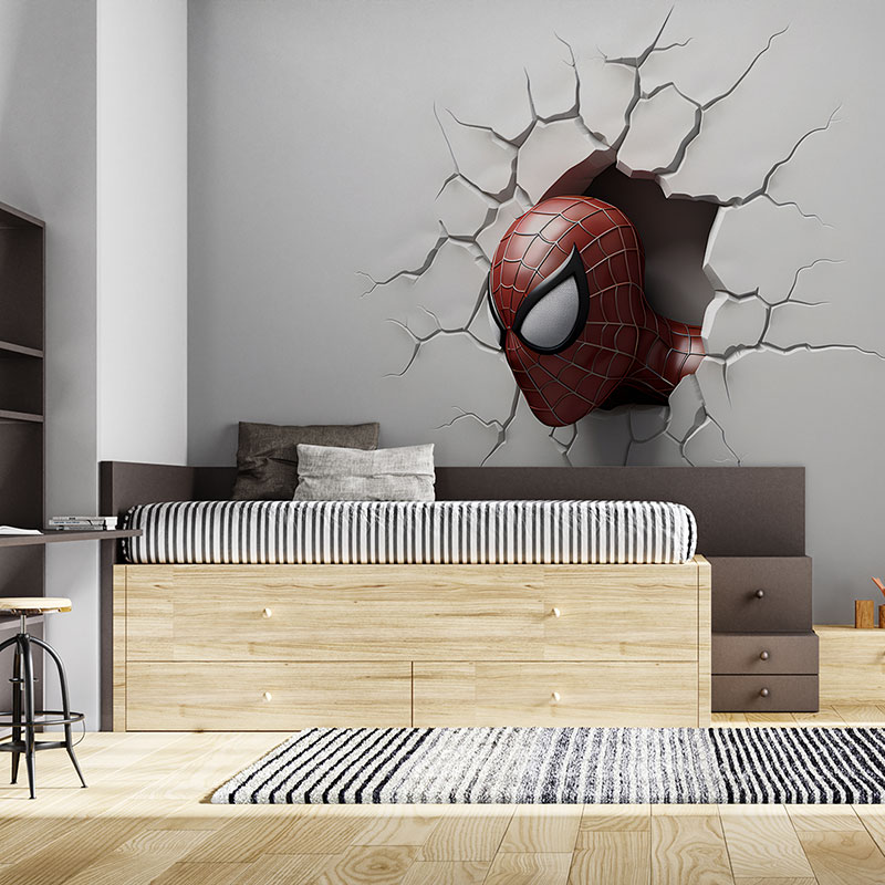 Foto tapeta Spiderman proviruje iz zida na zidu